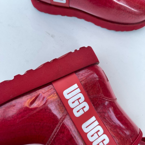 UGG mini classic Winter boots warm cozy fall boots Clear in red Size 5 Women - Picture 5 of 12
